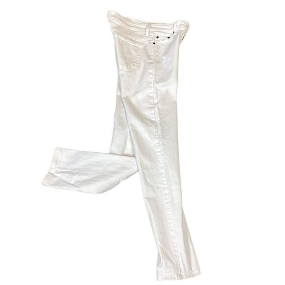 Garnet Hill Womens Straight Leg Mid Rise 5 Pocket Stretch Jeans Sz 2 White 289D - Picture 6 of 11